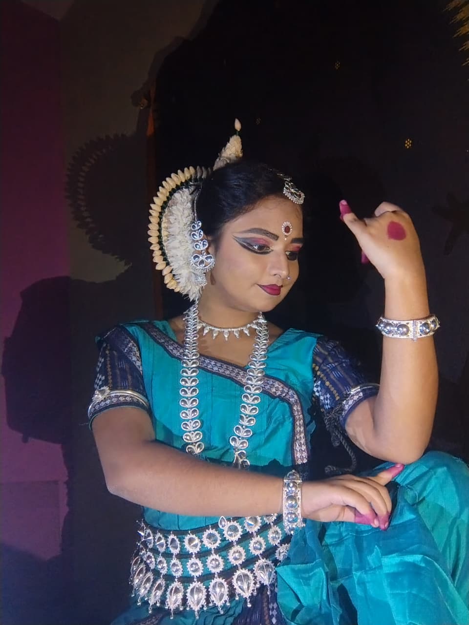 Client wearing ornament